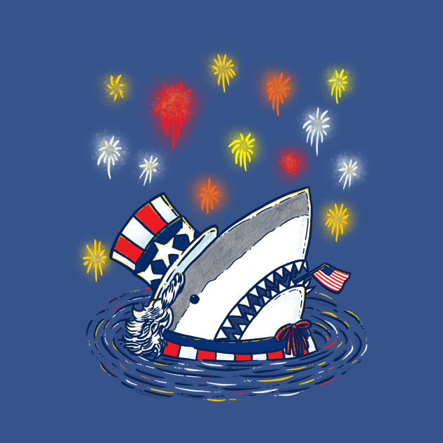 The Patriotic Shark Shark T Shirt Teepublic 
