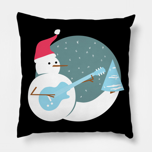 Rock Roll Frosty The Snowman Christmas Pillow Teepublic Rock Roll Frosty The Snowman Christmas Pillow Teepublic