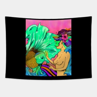 fish king woman Tapestry