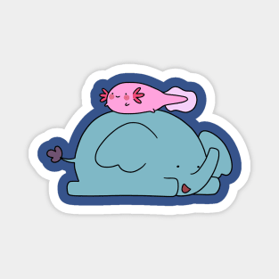 Axolotl and Elephant Magnet