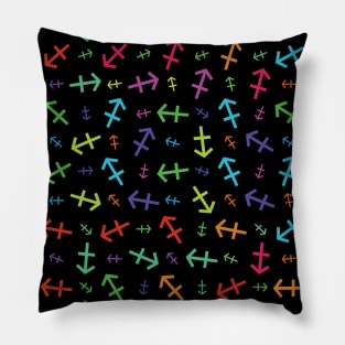 Pattern Sagittarius Zodiac Sign Horoscope Astrology Symbol Black Pillow