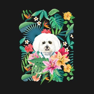 Tropical Maltese Dog 6 T-Shirt