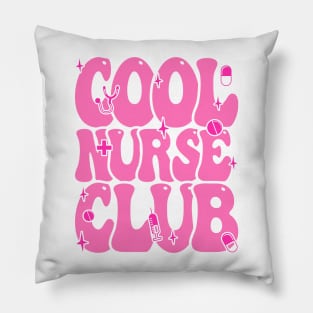 Cool Nurse Club, Nurses Groovy Pink Design Pillow