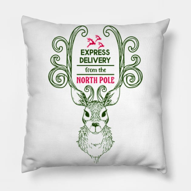 Express delivery from the North Pole Pillow by bubble_designer