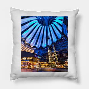 Sony Center at Night, Potsdamer Platz - Berlin, Germany Pillow