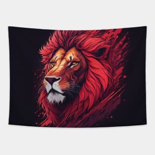 Flaming Red African Male Lion Tapestry