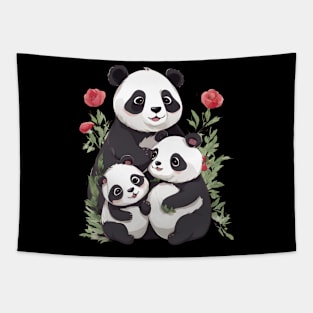 Panda Mum & Cubs Tapestry