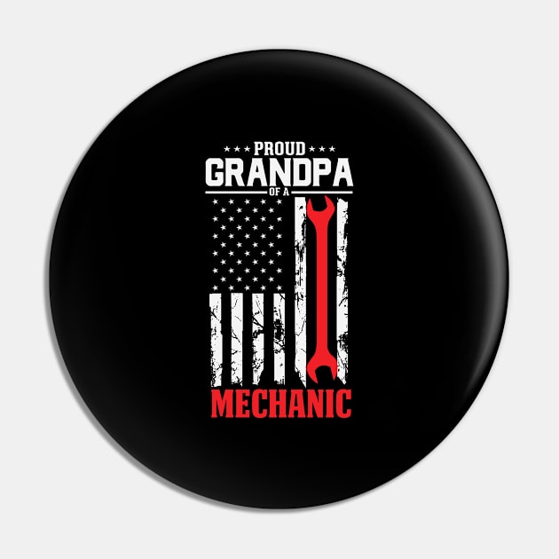 Proud Mechanic Grandpa Dad Gift - Mechanic Gift Design for Men Pin by Apparel-Kingdom