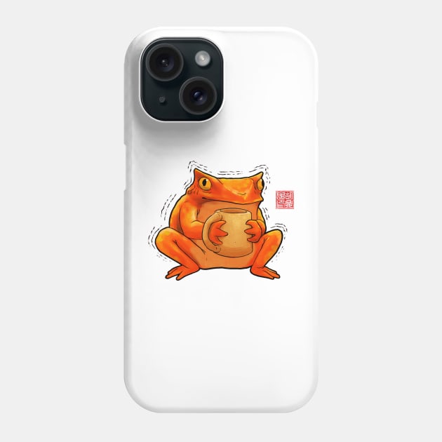 too much coffee frog aura Phone Case by DingHuArt