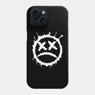 Graffiti sad emoticon | Sprayed smiley emoji, White Phone Case