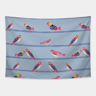 Birds on a wire pattern Tapestry