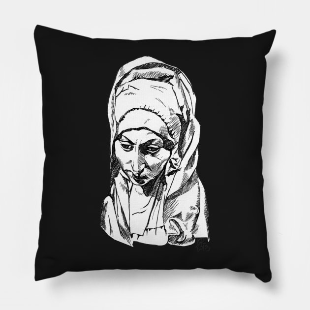 Our Lady of Sorrows Pillow by UrsulaRodgers