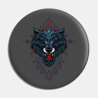 Wolf Mandala Pin