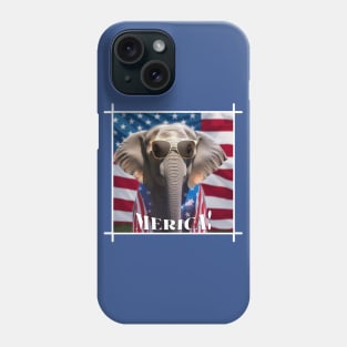 Funny Patriotic Elephant MERICA! Happy Birthday America! Phone Case