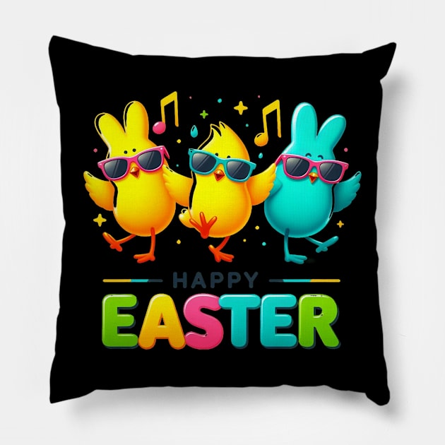 easter peeps vinyl Pillow by BukovskyART