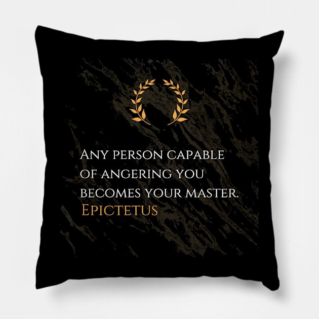 Epictetus on Anger Management Pillow by Dose of Philosophy