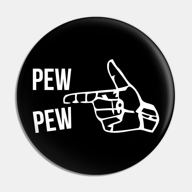 Pew Pew Sarcastic Finger Gun Pin by RedYolk