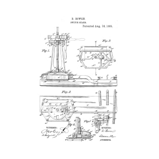 Switch Stand Vintage Retro Patent Hand Drawing Funny Novelty Gift T-Shirt