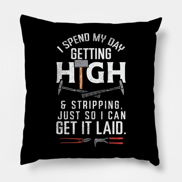 Funny Roofer Quote Pillow by maxdax