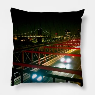 Two Bridges, Manhattan, NYC Pillow