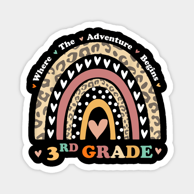 Back To School 3rd Grade Where The Adventure Begins Rainbow Magnet by Brodrick Arlette Store