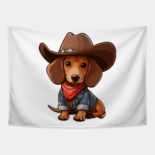 Tiny Sheriff Doxie Tapestry