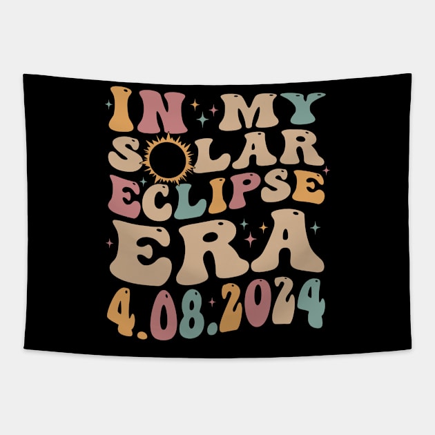 Total Solar Eclipse April 8 2024 Retro Groovy Women Kids Men Tapestry by SmilArt