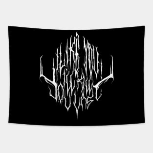 White - I like you i’ll kill you last - Death Metal Logo Tapestry