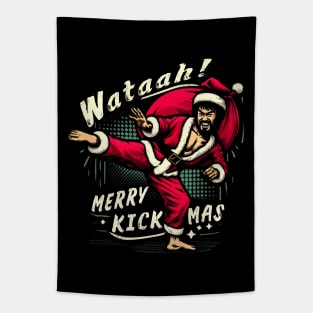 Kung Fu Santa Tapestry