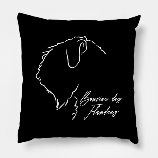 Bouvier des Flandres profile dog lover Pillow by wilsigns