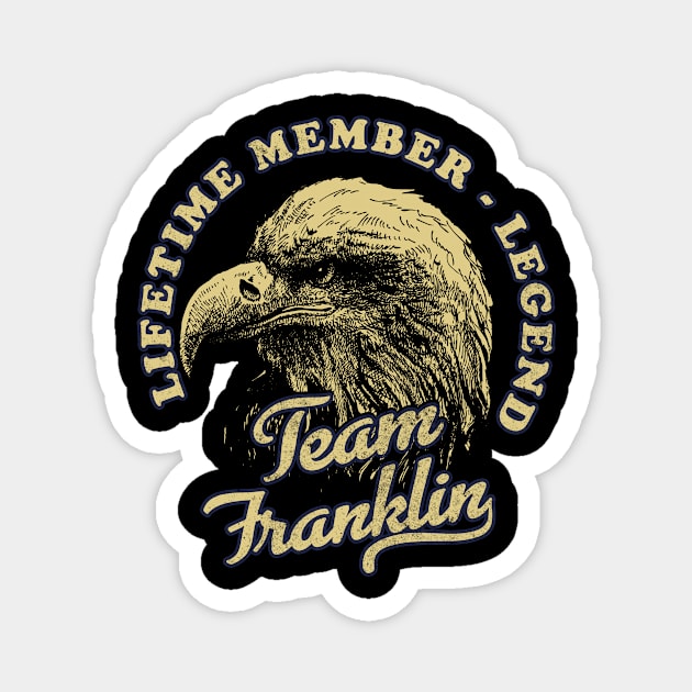 Franklin Name - Lifetime Member Legend - Eagle Magnet by Stacy Peters Art