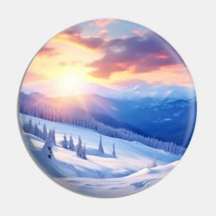 Winter Mountains Serene Landscape Pin