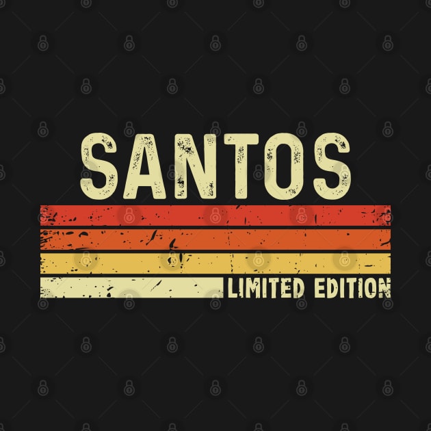 Santos First Name Vintage Retro Gift For Santos by CoolDesignsDz