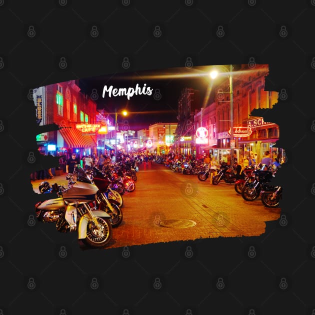 Photography of Beale Street Memphis Tennessee skyline blue clouded sky USA city break by BoogieCreates