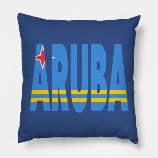 Aruba - Flag overlay on ARUBA Pillow