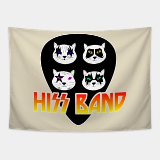 Hiss Cat Funny Cats Kittens Rock Music Cat Lover Hiss Tapestry