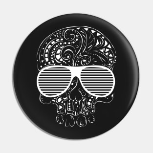 Limited Edition Tribal tattoo style gothic skull Pin