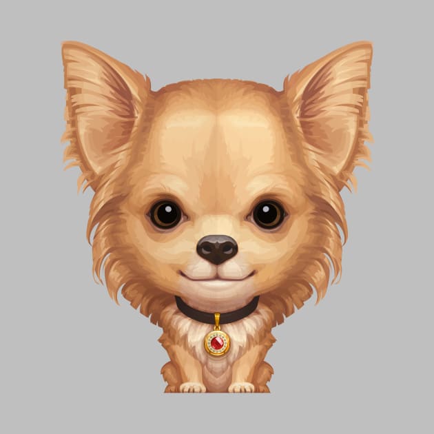 Fawn Longhaired Chihuahua Dog by stonemask