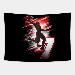 Kids 7 Year Old Basketball Theme 7th Birthday Tapestry