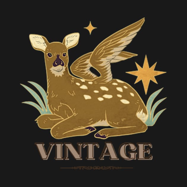 Vintage, soaring stag deer by Petko121212