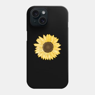 Mandala Sunflower Natural Watercolor Pattern Phone Case