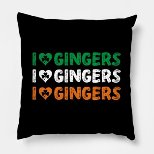 I Love Gingers Heart Shamrock Redhead Lover Pillow