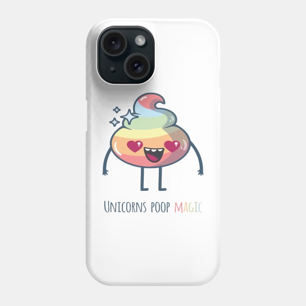 Unicorns Poop Magic (Dark) Phone Case by carriedaway