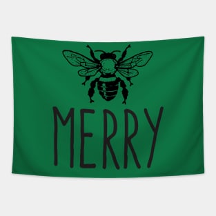 Be Merry, Festive Christmas Bumble Bee for Nature Lovers Tapestry