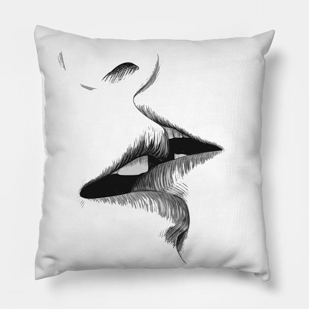 Lip Kiss Pillow by Caturday