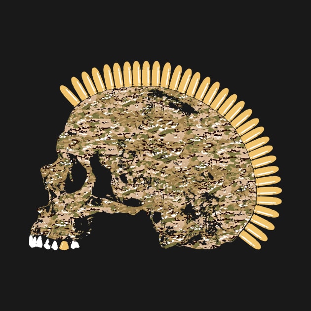 Bullet Mohawk Skull in MultiCam by RawSunArt