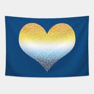 Ombré aroace flag and white swirls doodles Tapestry