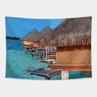 Bora Bora Bungalows Tapestry