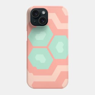 Kaleidoscope of Crystal Lines Of Pastel Orange and Green Phone Case