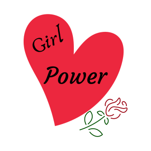 Girl Power Heart Rose design T-Shirt